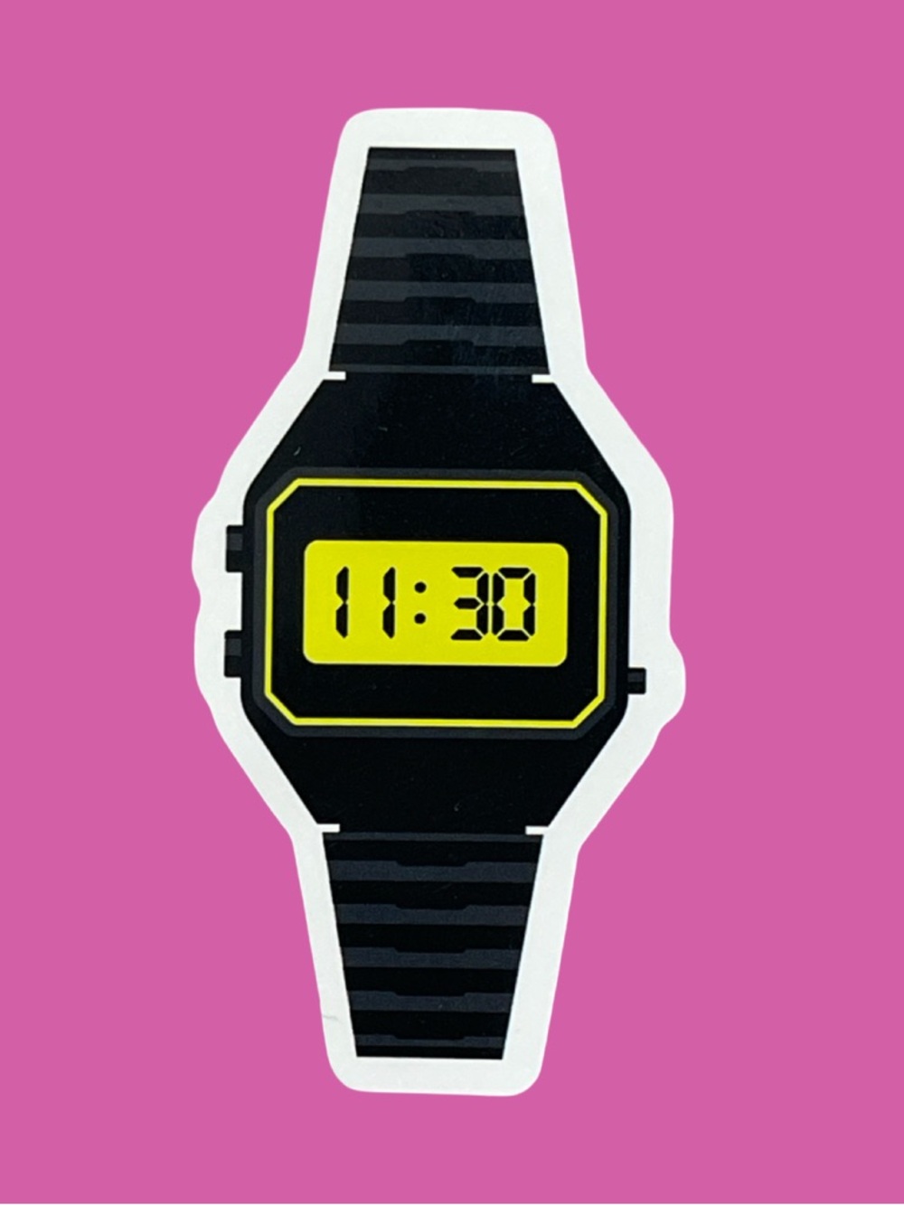 Digital Retro Black & Yellow Watch Sticker